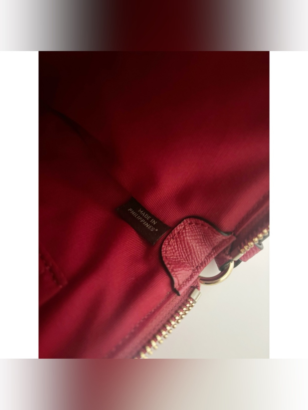 Coach Crossbody Purse Bag w/Pop-Up Pouch, Raspberry Purse, Tan/Brown Pouch - Picture 9 of 13